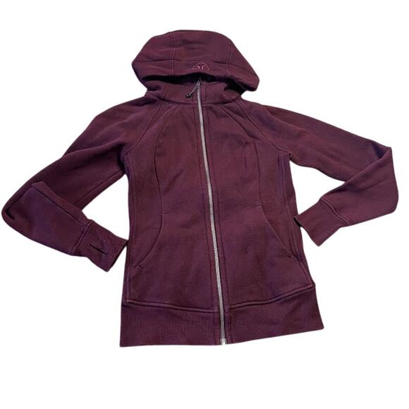 Lululemon Scuba Long Sleeve Full-Zip Hoodie Yoga Activewear Garnet Maroon 6 - Picture 1 of 5